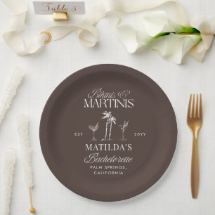 Bikinis und Martinis Eleganter Vintage-Junggeselli Pappteller