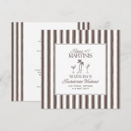 Bikinis und Martinis Elegantes Vintages Bacheloret Einladung