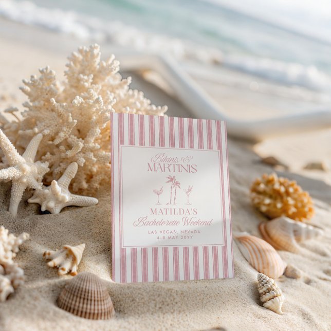 Bikinis und Martinis Elegantes Vintages Bacheloret Einladung (Von Creator hochgeladen)