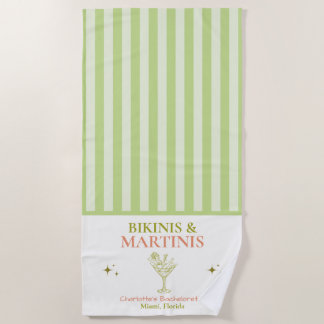 Bikinis und Martinis Junggesellinnen-Abschied Strandtuch