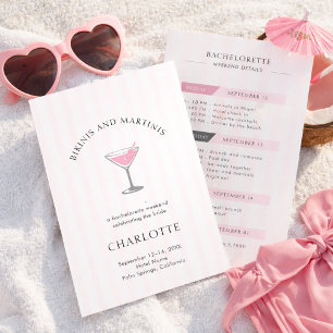 Bikinis und Martinis Junggesellinnenabschied Woche Einladung