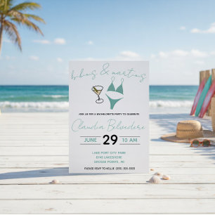 Bikinis und Martinis Themed Junggeselinnen-Abschie Einladung