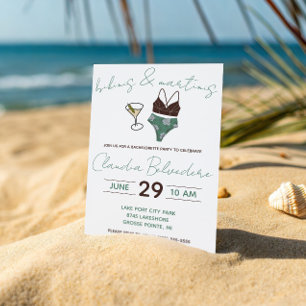Bikinis und Martinis Themed Junggeselinnen-Abschie Einladung