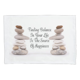 Bilanz des Lebens Zen Steine Slogan Leinwand T-S Kissenbezug