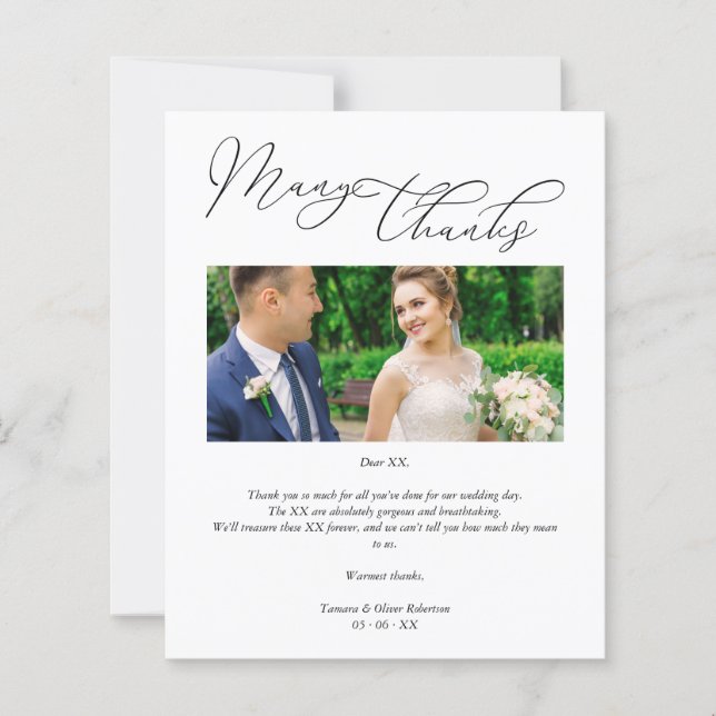 Bilap Simple Vielen Dank Hochzeitslieferanten Foto (Vorderseite)