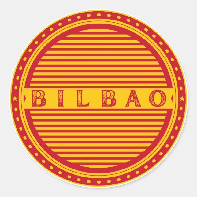 Bilbao City Pride Emblem – Spanish Identity Runder Aufkleber (Vorderseite)