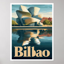 Bilbao Spanien Art Vintage Poster