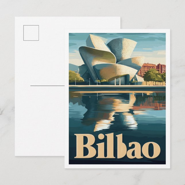 Bilbao Spanien Art Vintage Postkarte (Vorne/Hinten)