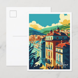 Bilbao Spanien Reisen Vintage Illustration Postkarte