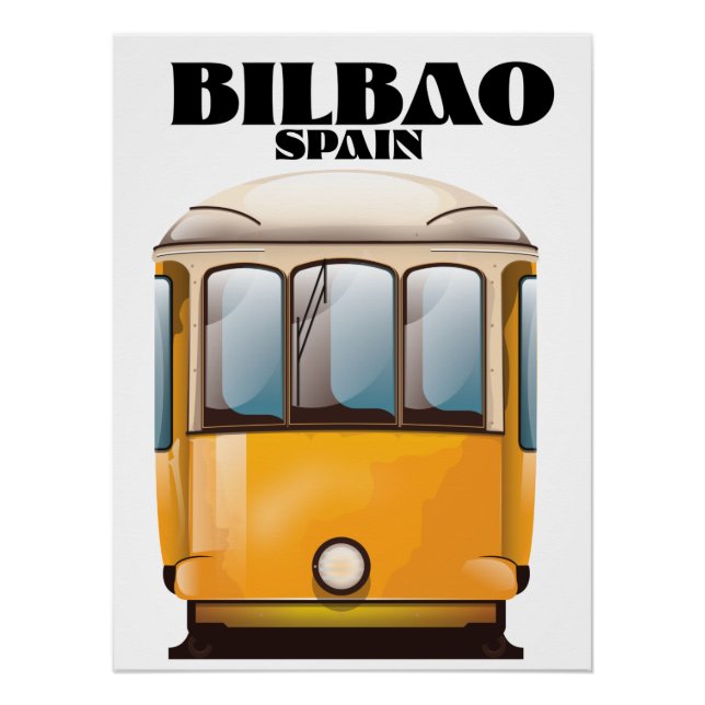 Bilbao Spanien Straßenbahn-Reiseplakat Poster (Vorderseite)