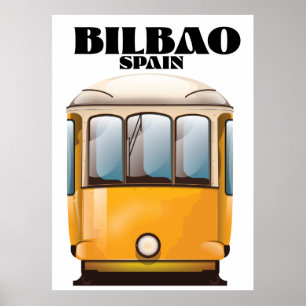 Bilbao Spanien Straßenbahn-Reiseplakat Poster
