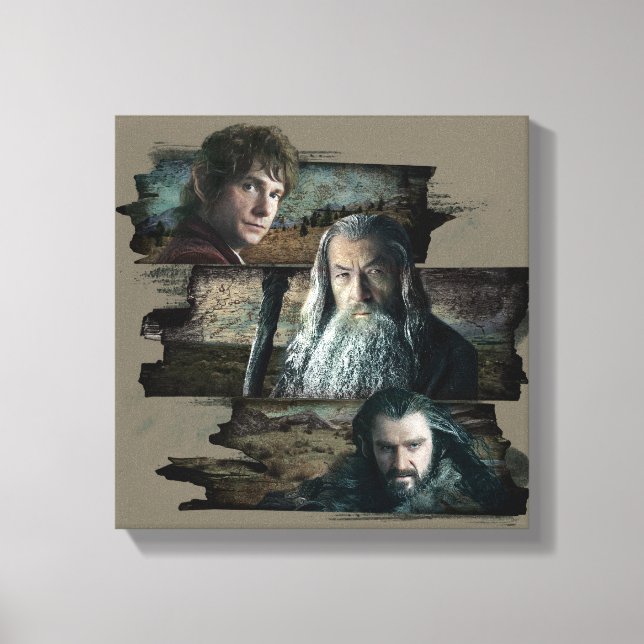 BILBO BAGGINS™, Gandalf, THORIN OAKENSHIELD™ Leinwanddruck (Vorderseite)