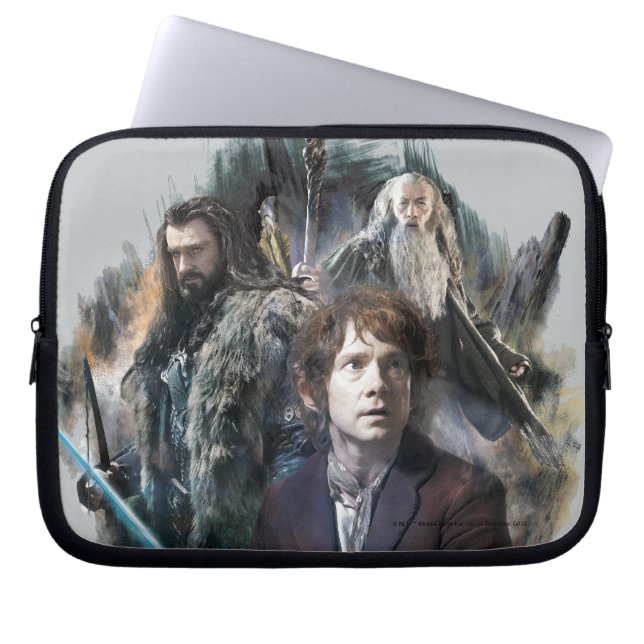 BILBO BAGGINS™, THORIN OAKENSHIELD™, & Gandalf Laptopschutzhülle (Vorderseite)