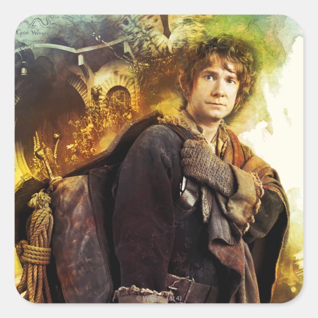 BILBO BAGGINS™ und die Firma der Zwerge Graphic Quadratischer Aufkleber (Vorderseite)