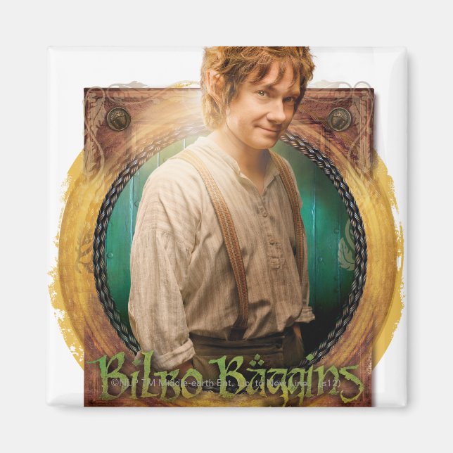 BILBO BAGGINS™ Zeichen mit Namen Magnet (Vorne)