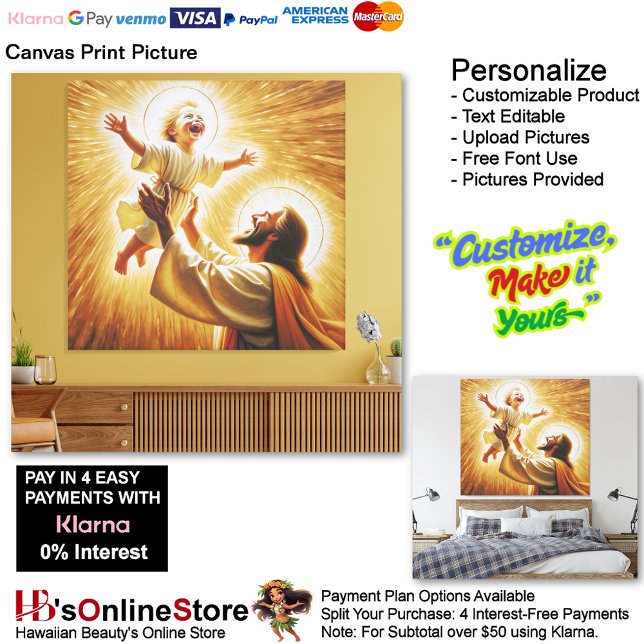 Bild 1 von Jesus & Child Canvas Leinwanddruck (Jesus & Child Christian Biblical Light Picture Canvas Print 1.
)