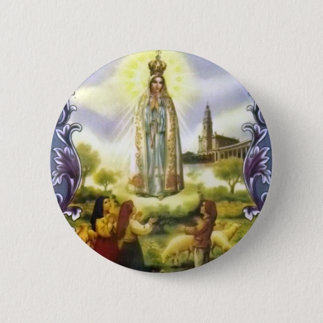 Bild der Erscheinung Unsere Frau von Fatima Button (Vorderseite)