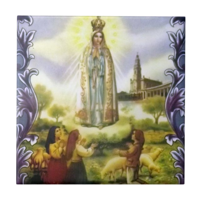 Bild der Erscheinung Unsere Frau von Fatima Fliese (Vorderseite)