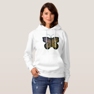 Bild der gelben und Lila Schmetterlingsblende Hoodie