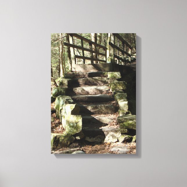 Bild der Treppe im Wald Leinwanddruck (Vorderseite)