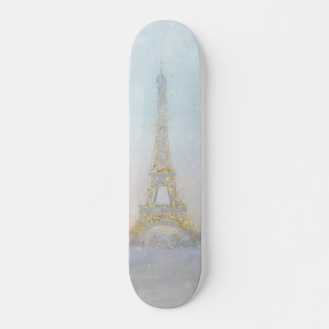 Bild des Aquarell-| von Eiffel Towe Skateboard (Vorne)