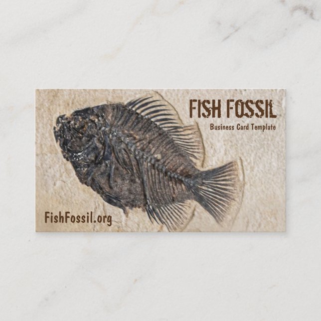 Bild des Fisch-Fossils Visitenkarte (Vorderseite)