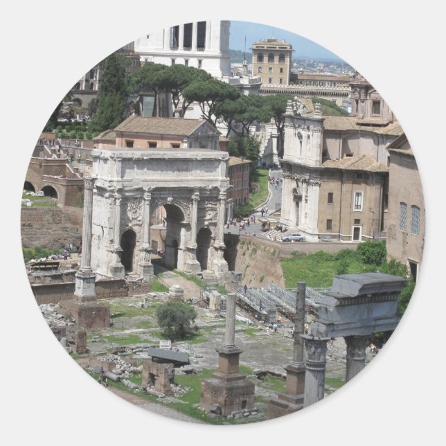 Bild des Forum Romanum Runder Aufkleber (Vorderseite)