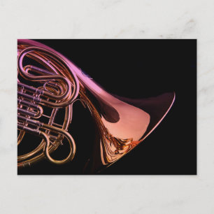 Bild des französischen Horn-Musikinstrumentes Postkarte