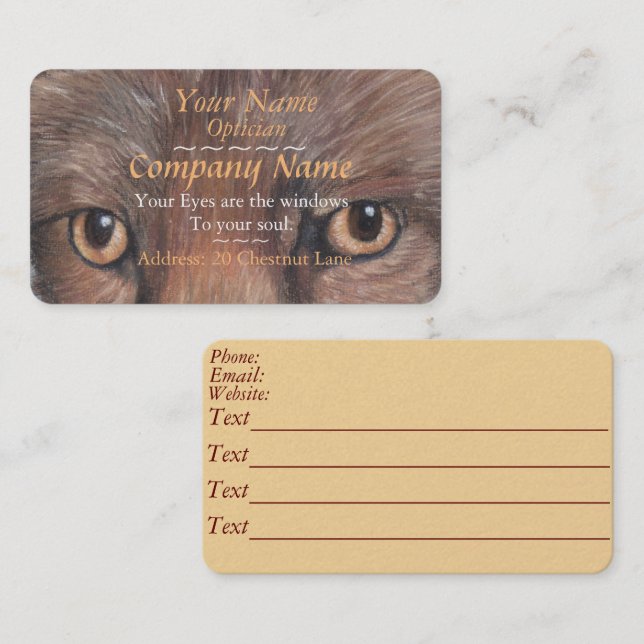 Bild des Fuchses mustert ursprüngliche Visitenkarte (Vorne/Hinten)