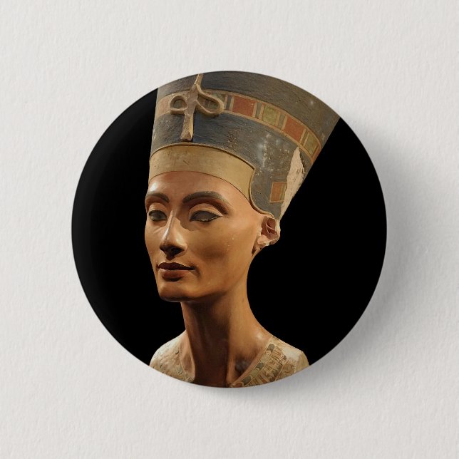 Bild des Nefertiti-Fehlschlags in Neues Museum Button (Vorderseite)