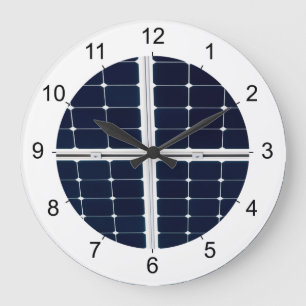 Bild des Solarpaneels Power lustig Große Wanduhr
