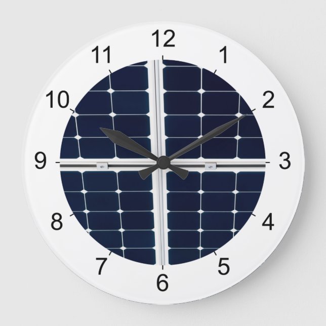 Bild des Solarpaneels Power lustig Große Wanduhr (Vorderseite)