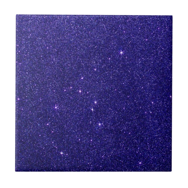 Bild des trendy blauen Glitters Fliese (Vorderseite)