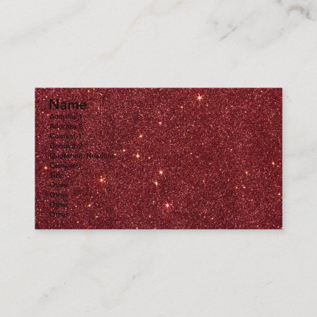 Bild des trendy roten Glitters Visitenkarte (Vorderseite)