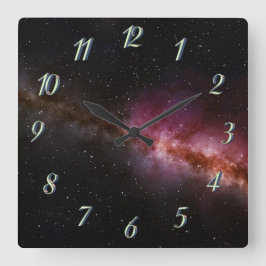 Bild des Universums Quadratische Wanduhr