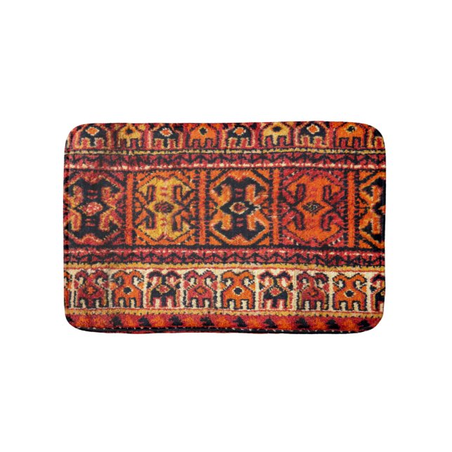 Bild eines Vintagen Teppichs. Elegantes Texturmust Badematte (Vorderseite)