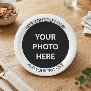 Bild Foto & Text hochladen – Anpassen Pappteller