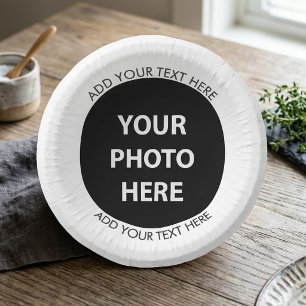Bild Foto & Text hochladen – Anpassen Pappteller