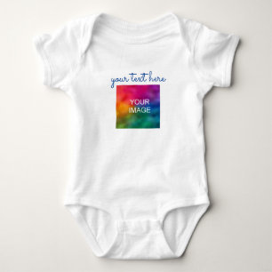 Bild hinzufügen Text doppelseitige Print Baby hoch Strampler