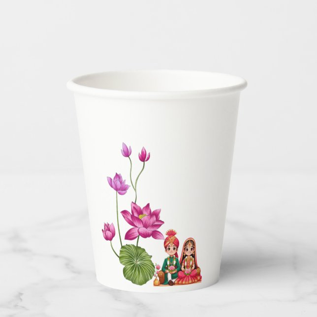 Bild Lotus, Braut und Bräutigam Pappbecher (Vorderseite)