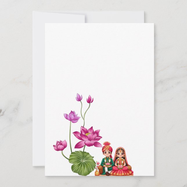 Bild Lotus, Braut und Bräutigam Save The Date (Vorderseite)