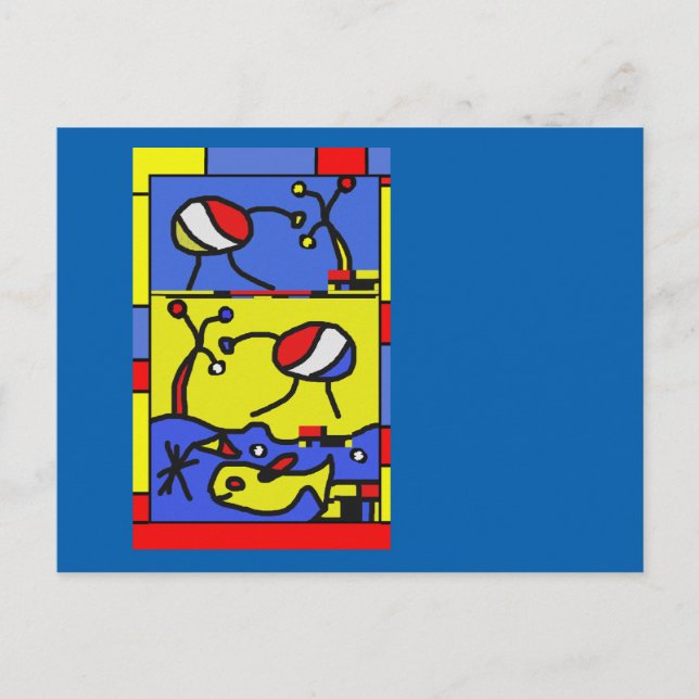 Bild mit der modernen Fischkunst Postkarte (Vorderseite)