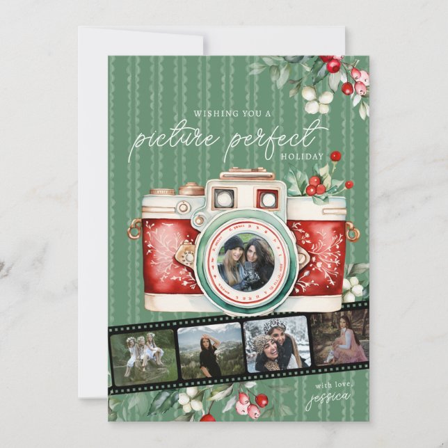 Bild perfekt | Vintages Camera Holiday Foto Karte (Vorderseite)