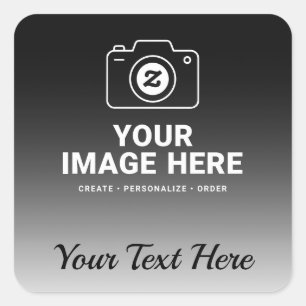 Bild plus Text Quadratischer Aufkleber