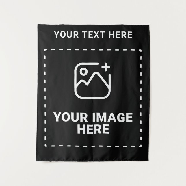 Bild plus Text Wandteppich (Vorderseite)