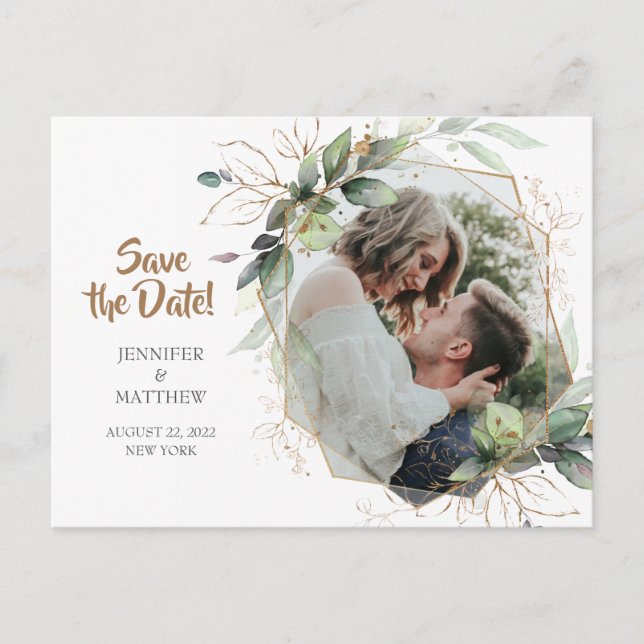 Bild Save the Date Hochzeitskarte Ankündigungspostkarte (Vorderseite)
