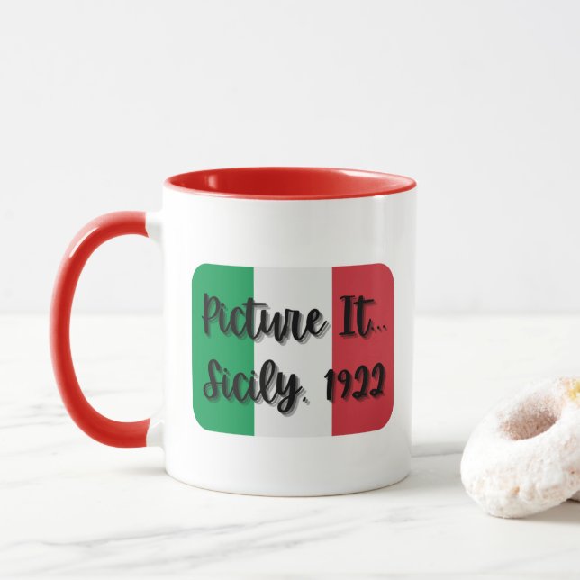Bild... Sizilien, 1922 - Italienische Flagge Tasse (Mit Donut)