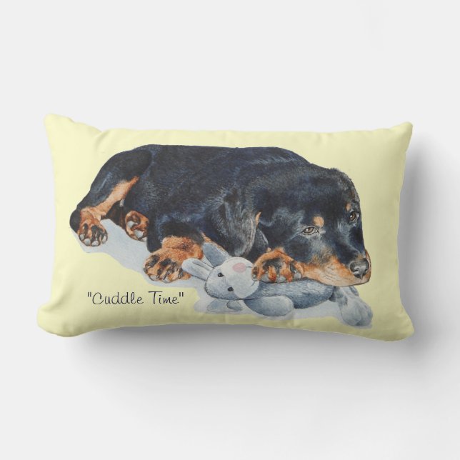 Bild streichelnrottweiler Teddybär des rotty Lendenkissen (Vorderseite)
