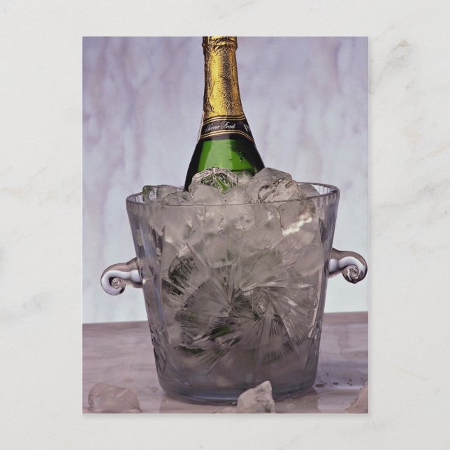 Bild von Champagner in Glass-Eis-Eimer Postkarte (Vorderseite)