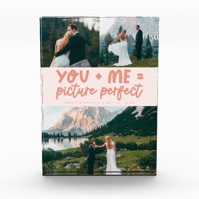 Bild von dir und mir Perfekt verheiratete Pfirsich Fotoblock (Vorderseite)
